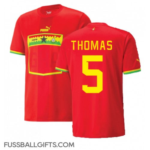Ghana Thomas Partey #5 Fußballbekleidung Auswärtstrikot WM 2022 Kurzarm